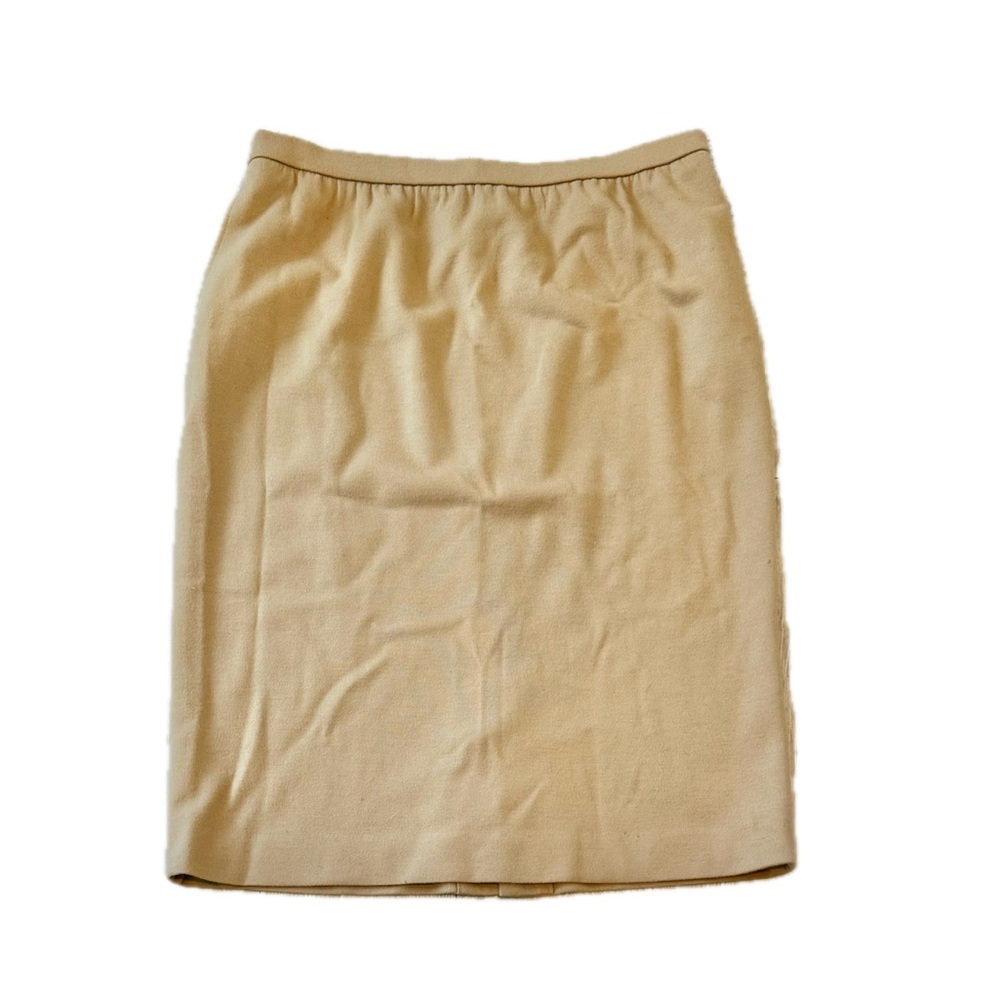 Vintage Bleyle Sz 18 Womens 100% Wool Pleated Midi Skirt Classic Brown Carmel